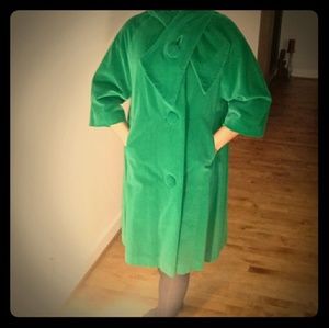 Iconic Marguerite Rubel velvet coat with scarf